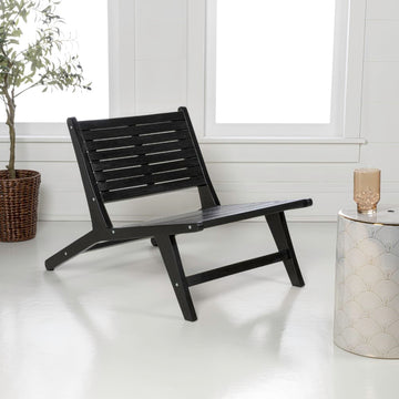 Leo Mid-Century Modern Wood Armless Outdoor Patio Chair